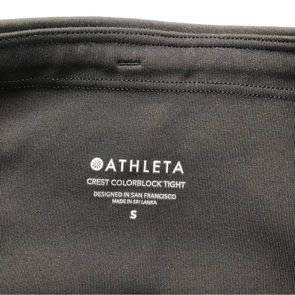 Athleta Crest Color block Tight Black White High Rise Leggings - Picture 10 of 12